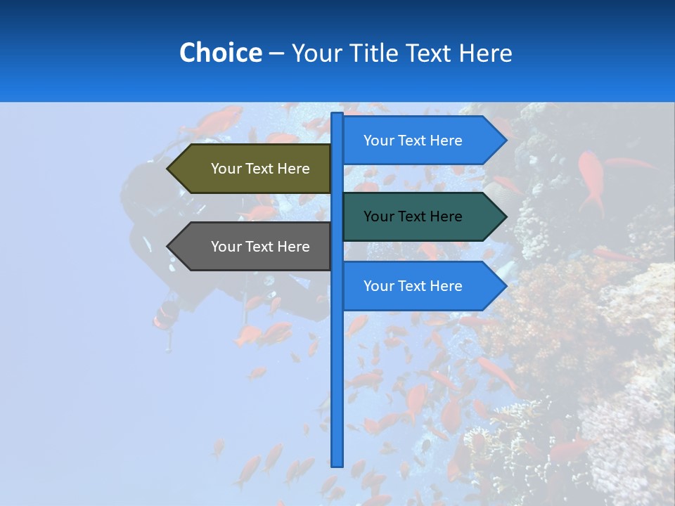 Scuba Diver And Fish PowerPoint Template