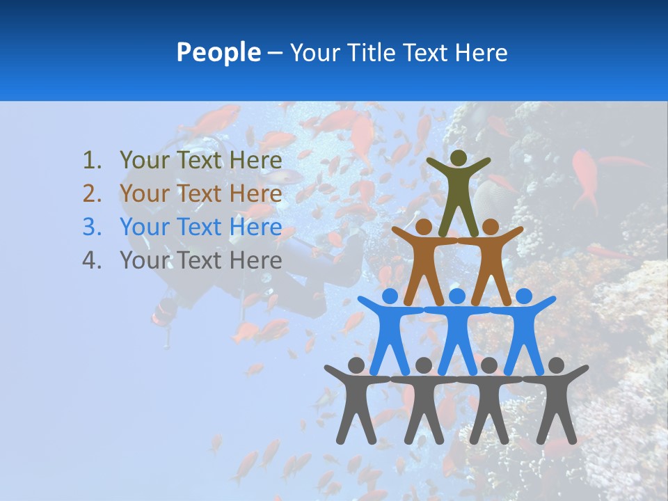 Scuba Diver And Fish PowerPoint Template