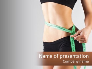 Fitness Girl With Meter PowerPoint Template