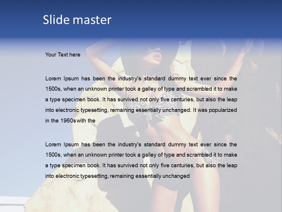 Girl Posing Near The Rocks PowerPoint Template