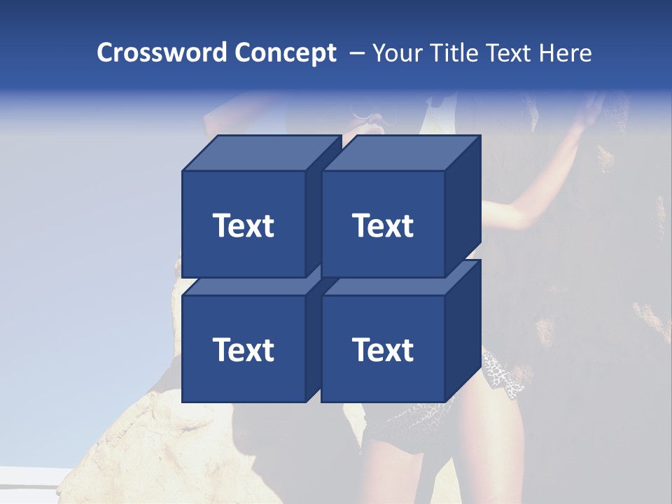 Girl Posing Near The Rocks PowerPoint Template