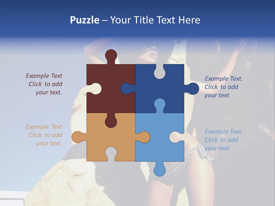 Girl Posing Near The Rocks PowerPoint Template