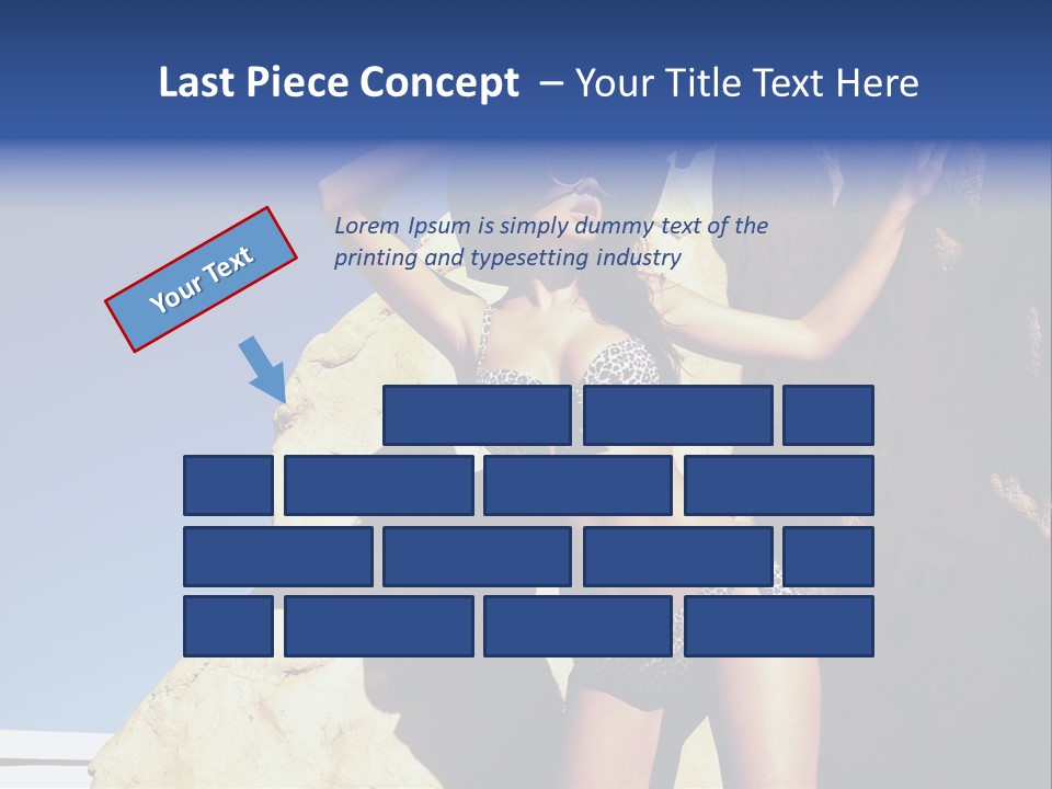 Girl Posing Near The Rocks PowerPoint Template