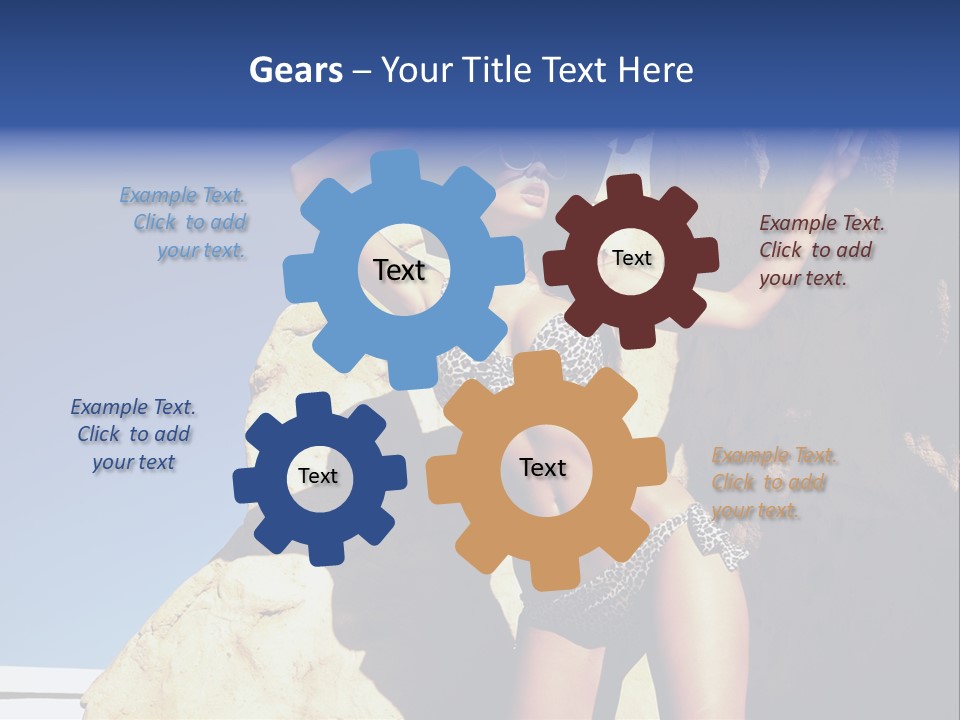 Girl Posing Near The Rocks PowerPoint Template