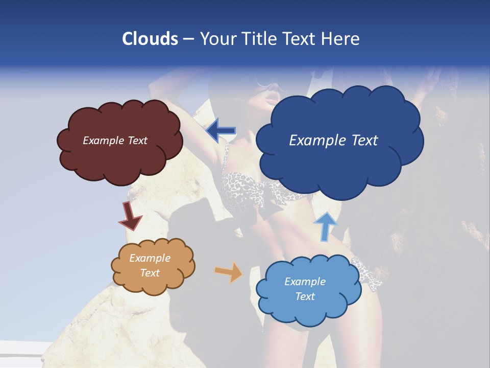 Girl Posing Near The Rocks PowerPoint Template