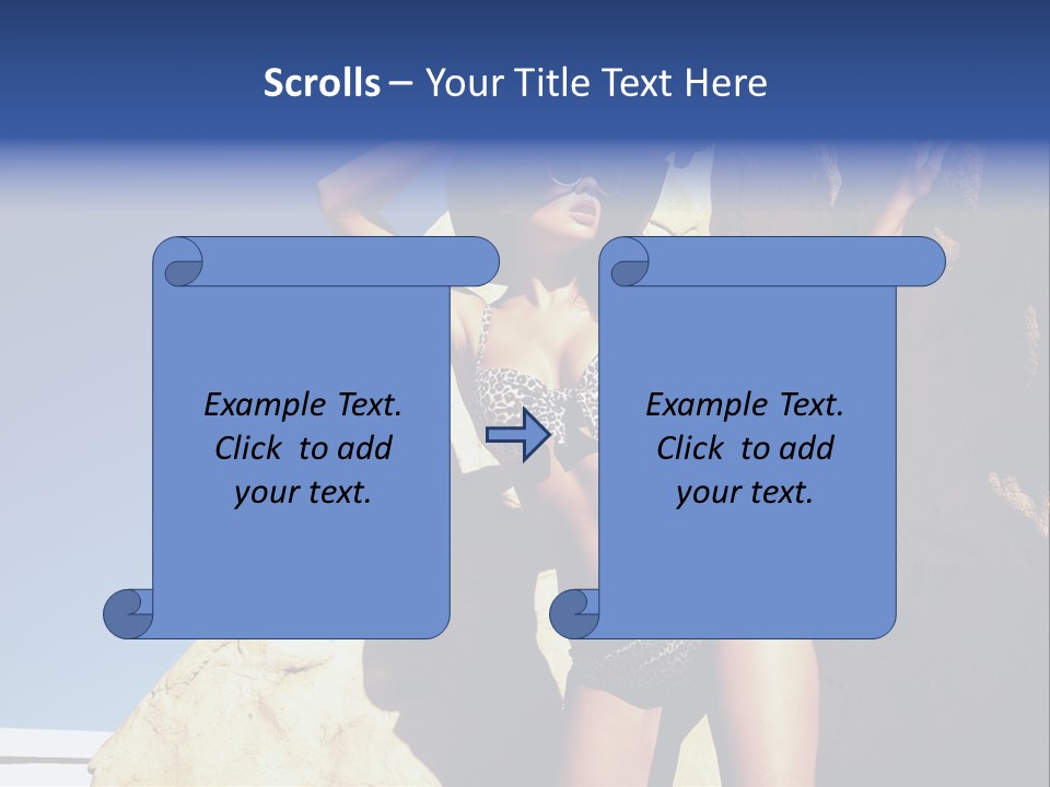 Girl Posing Near The Rocks PowerPoint Template