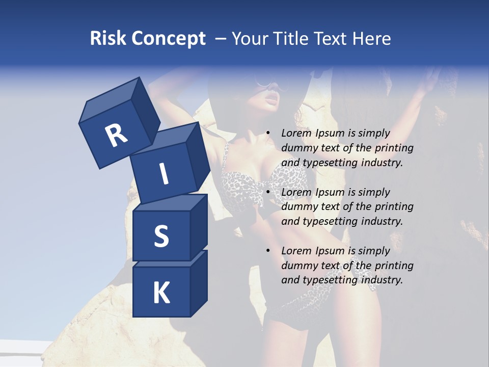 Girl Posing Near The Rocks PowerPoint Template