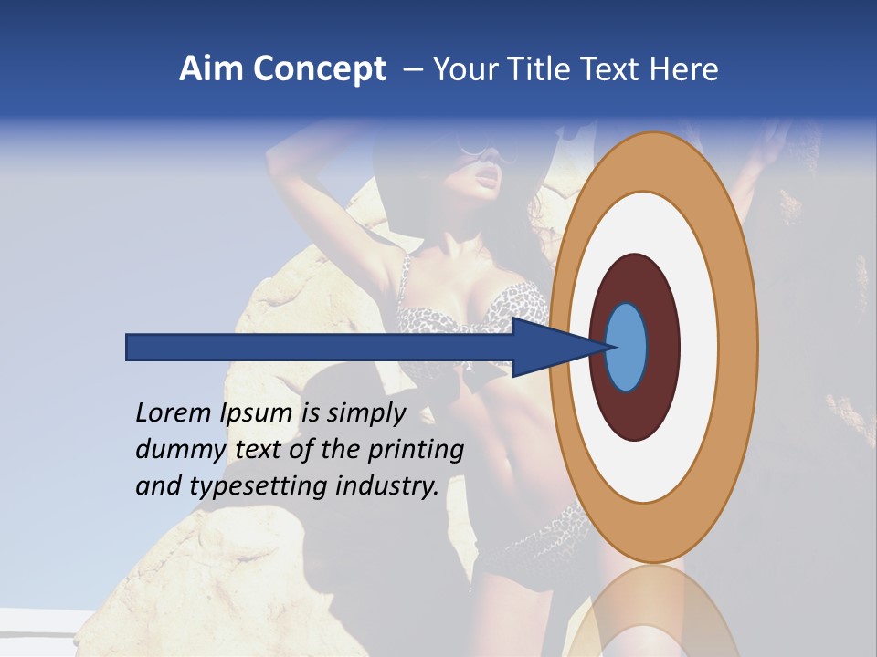 Girl Posing Near The Rocks PowerPoint Template