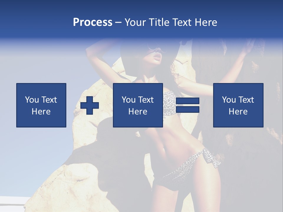 Girl Posing Near The Rocks PowerPoint Template