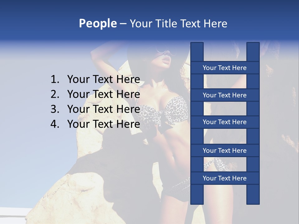 Girl Posing Near The Rocks PowerPoint Template