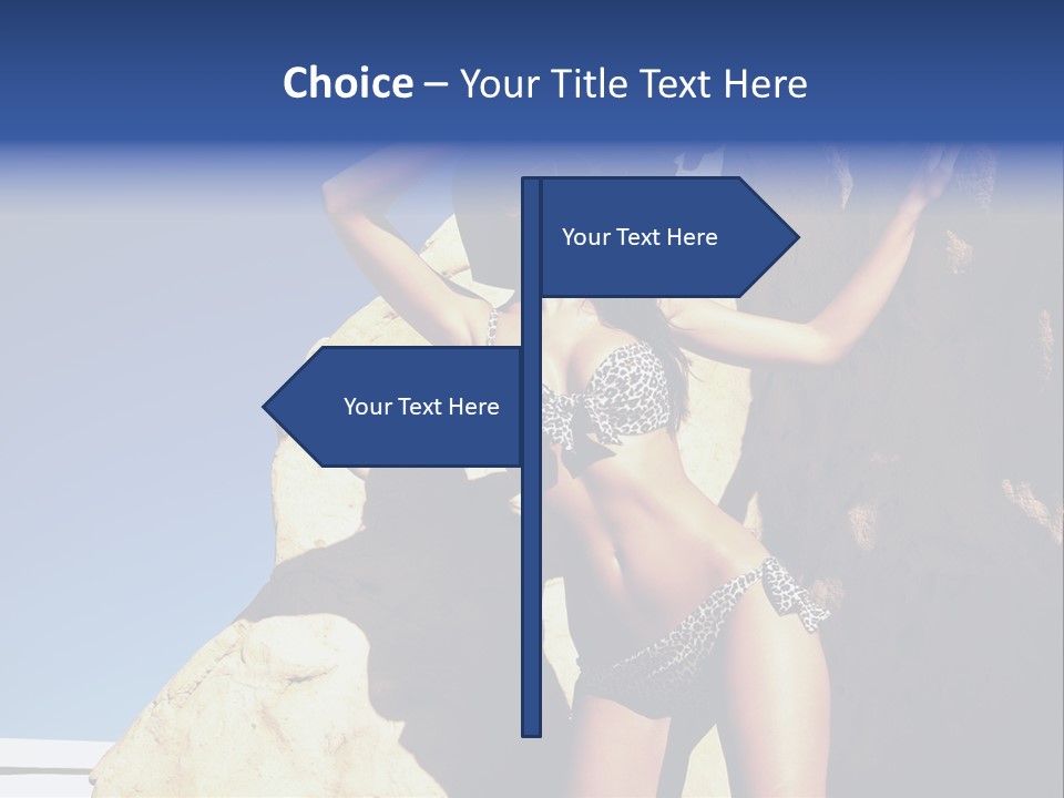 Girl Posing Near The Rocks PowerPoint Template