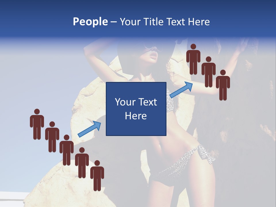 Girl Posing Near The Rocks PowerPoint Template