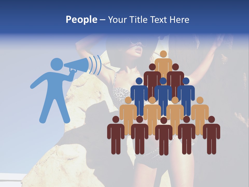 Girl Posing Near The Rocks PowerPoint Template