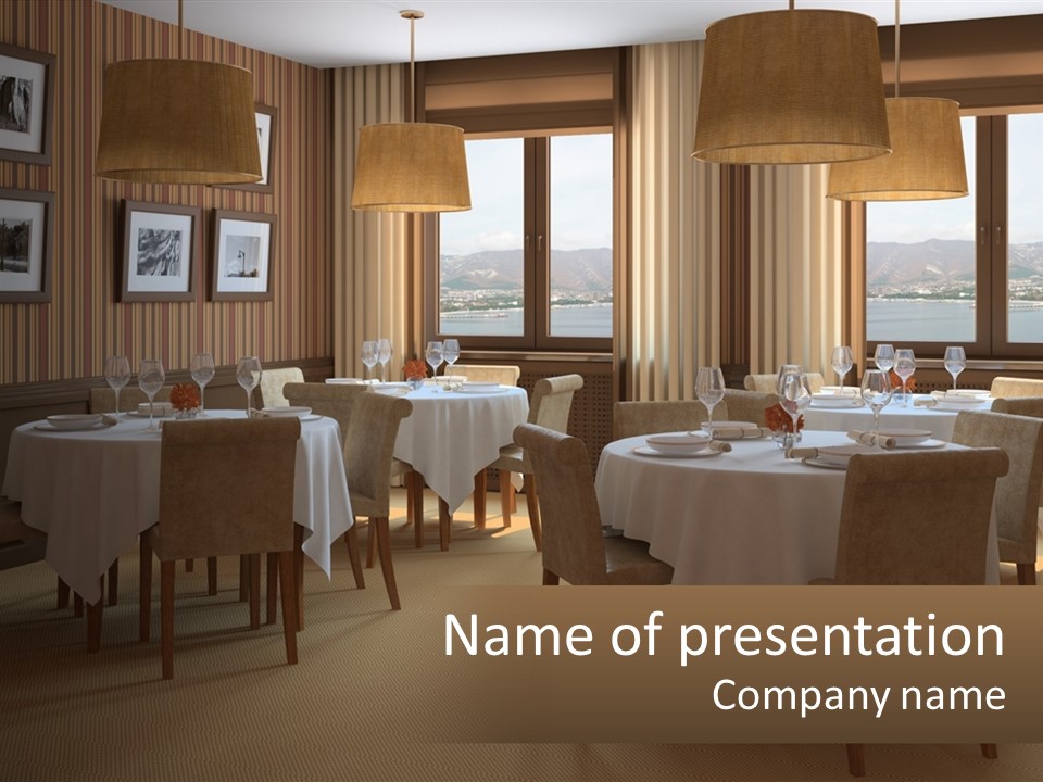 Restaurant Table Interior PowerPoint Template
