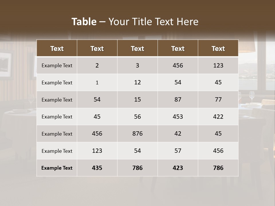 Restaurant Table Interior PowerPoint Template