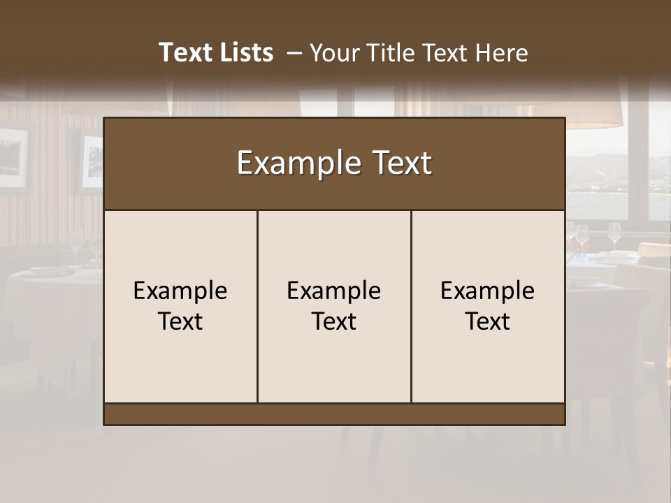 Restaurant Table Interior PowerPoint Template