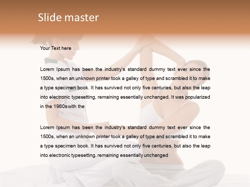 Trainer Helps To Do Aerobics Exercise PowerPoint Template