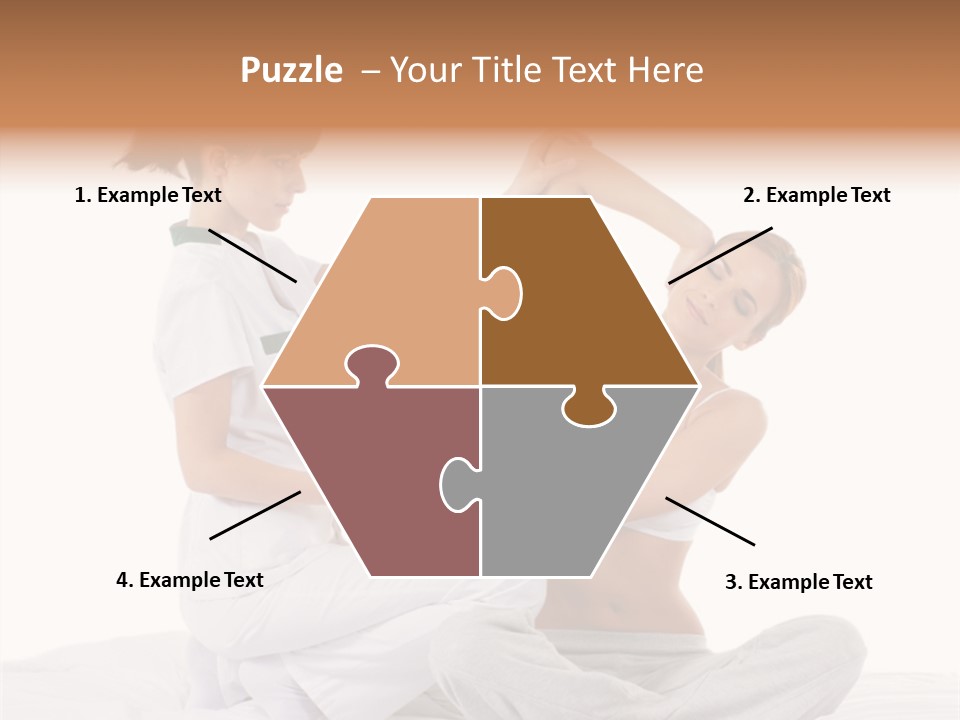 Trainer Helps To Do Aerobics Exercise PowerPoint Template