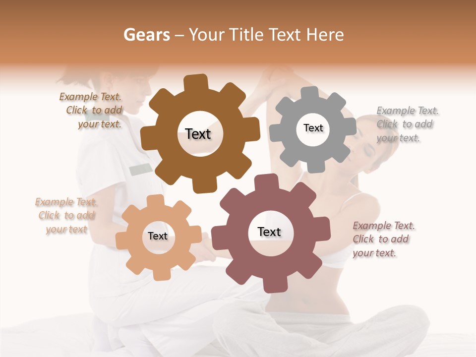 Trainer Helps To Do Aerobics Exercise PowerPoint Template