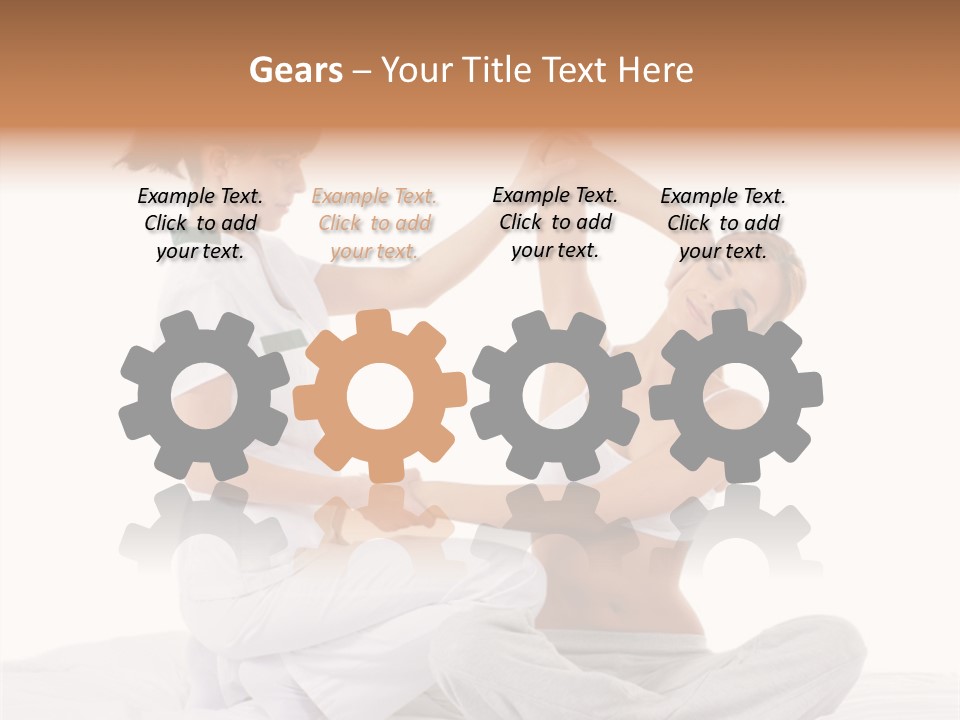 Trainer Helps To Do Aerobics Exercise PowerPoint Template