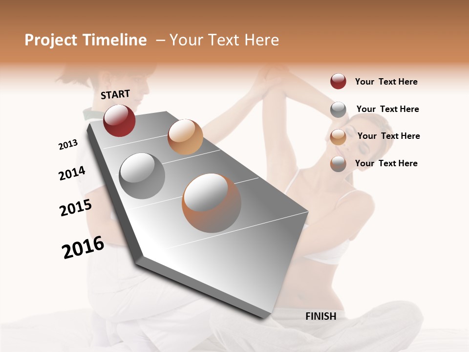 Trainer Helps To Do Aerobics Exercise PowerPoint Template