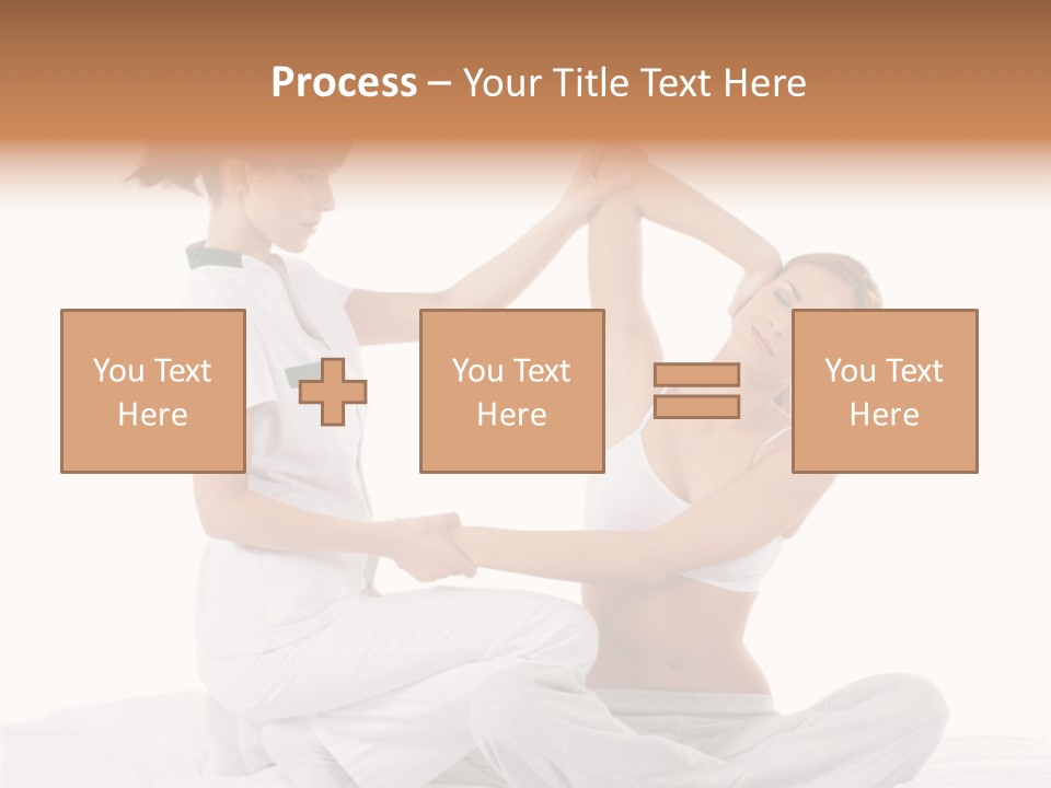 Trainer Helps To Do Aerobics Exercise PowerPoint Template