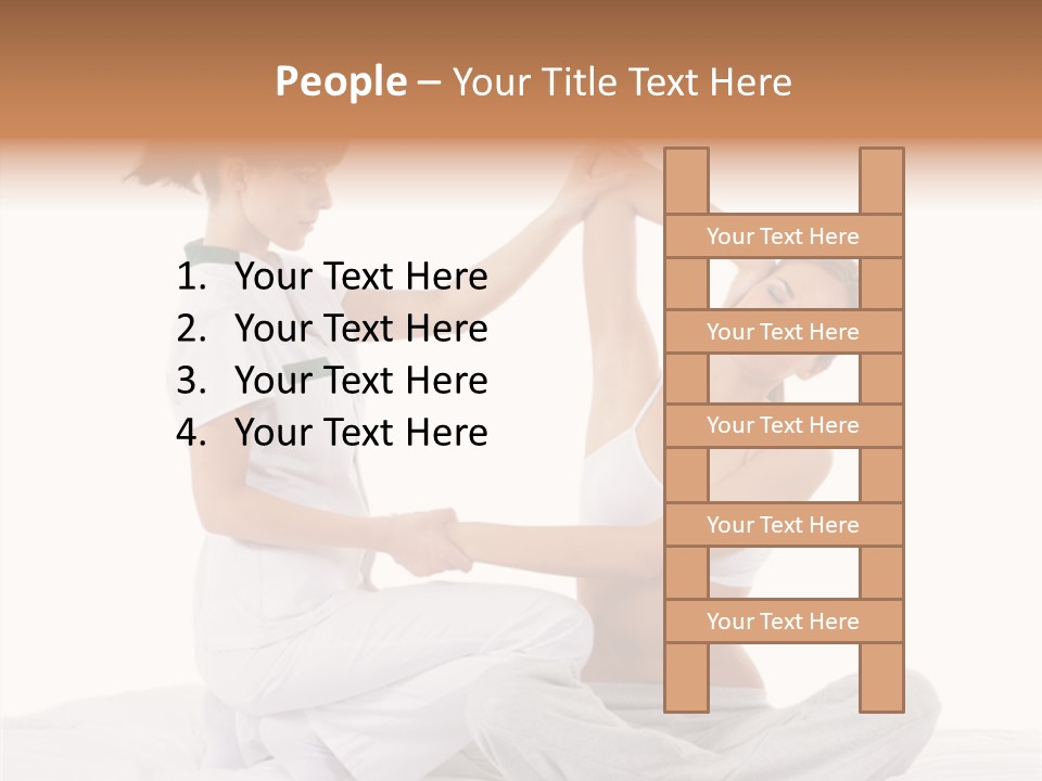 Trainer Helps To Do Aerobics Exercise PowerPoint Template