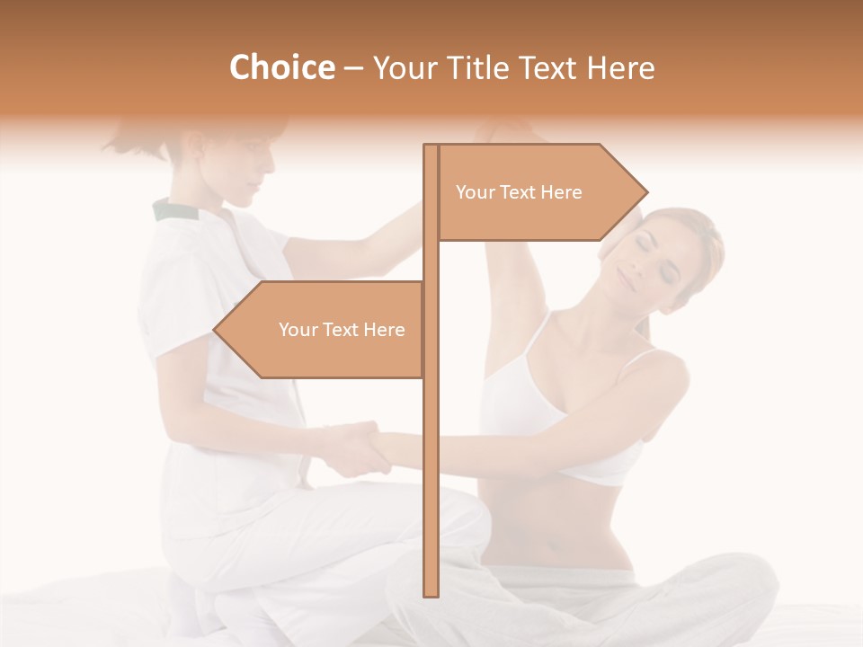 Trainer Helps To Do Aerobics Exercise PowerPoint Template