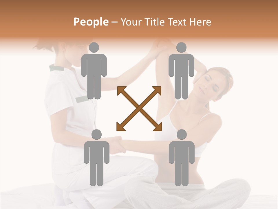 Trainer Helps To Do Aerobics Exercise PowerPoint Template