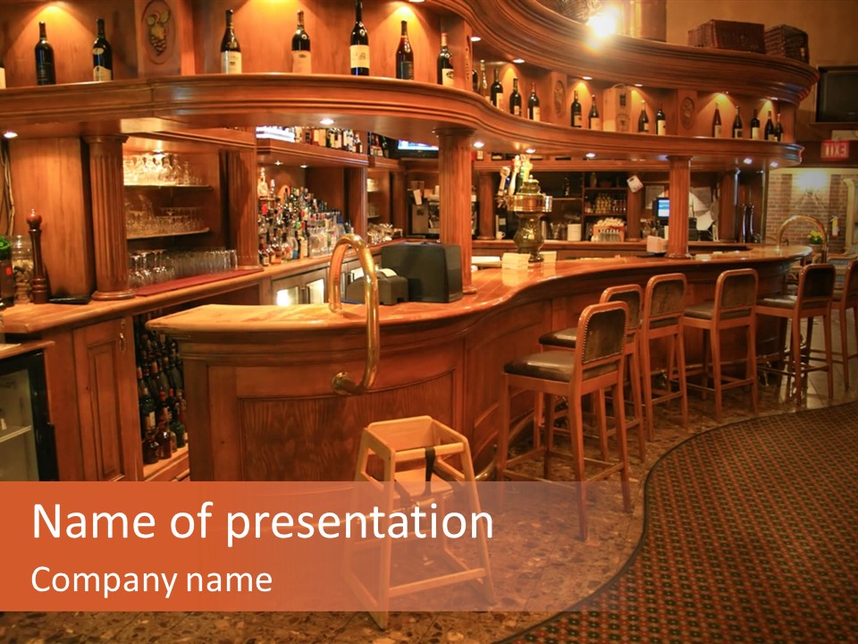 Bar Counter Interior PowerPoint Template