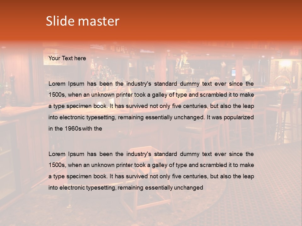 Bar Counter Interior PowerPoint Template