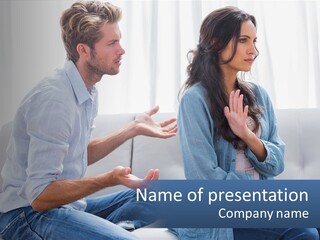 The Girl Was Offended By The Guy PowerPoint Template