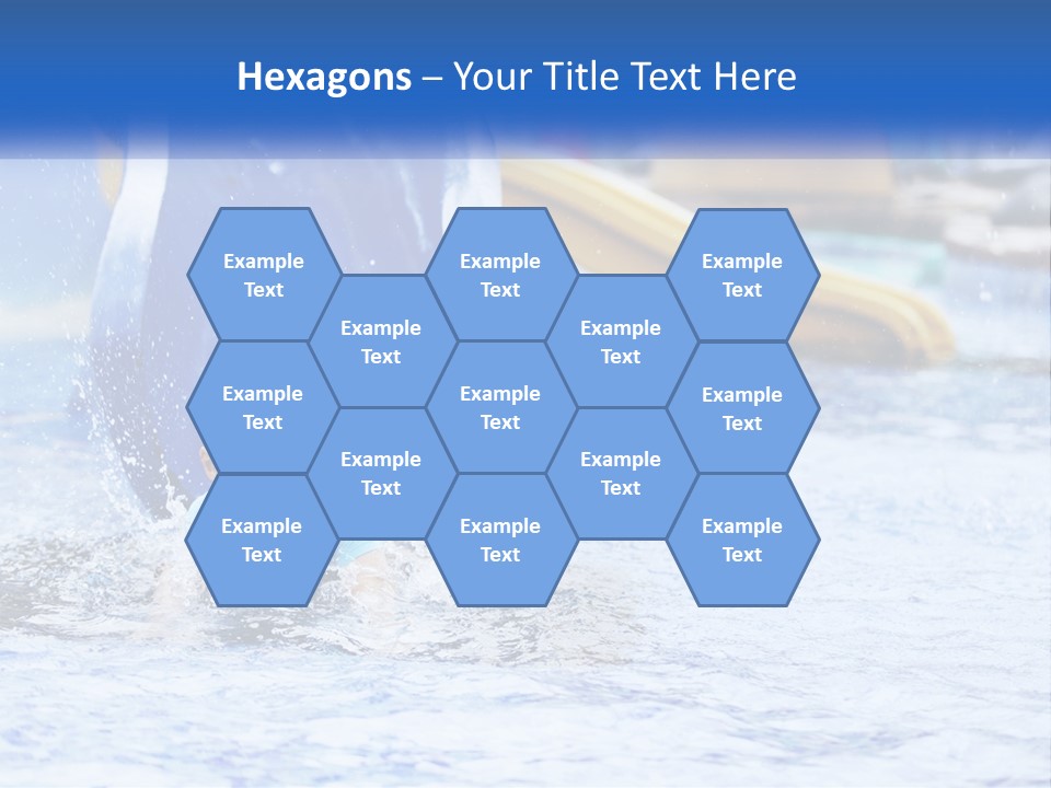 The Child Goes Down The Slide Into The Pool PowerPoint Template