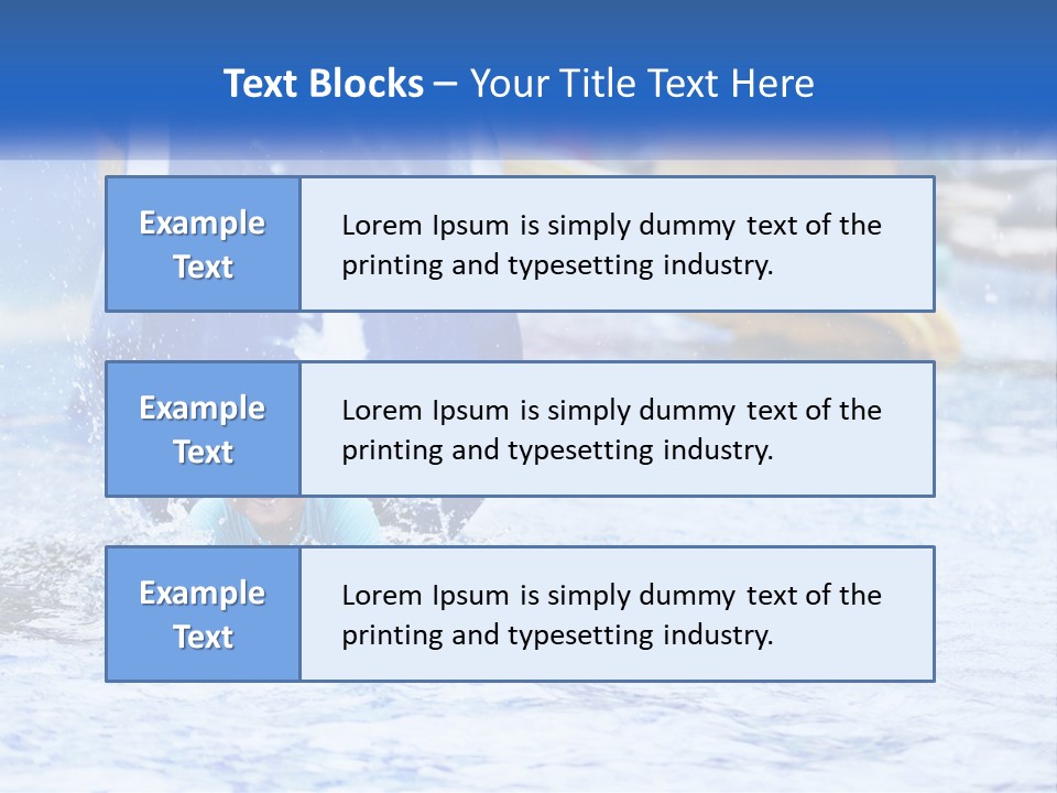 The Child Goes Down The Slide Into The Pool PowerPoint Template