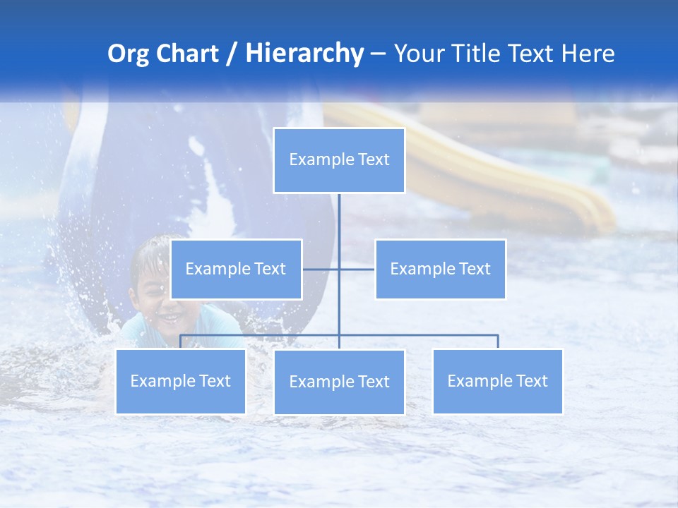The Child Goes Down The Slide Into The Pool PowerPoint Template