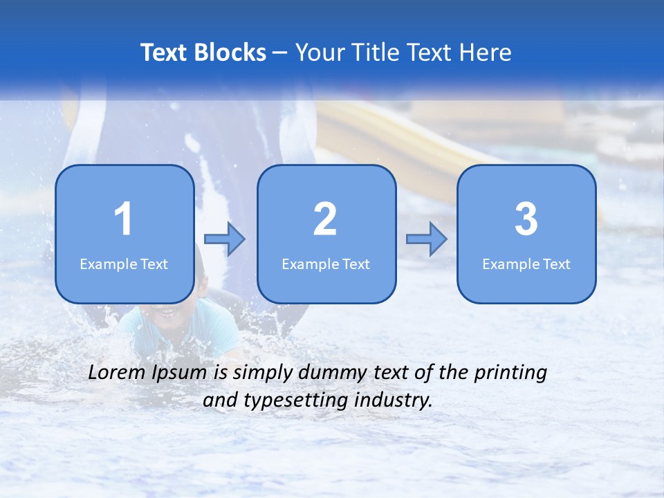 The Child Goes Down The Slide Into The Pool PowerPoint Template