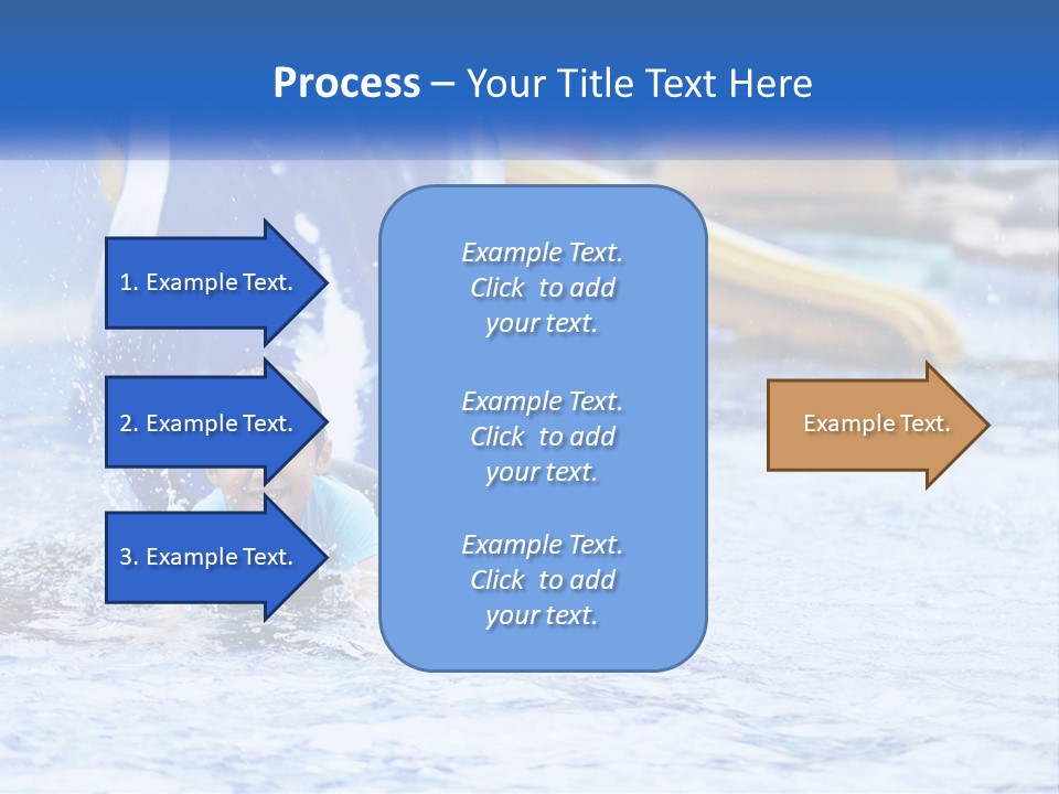 The Child Goes Down The Slide Into The Pool PowerPoint Template