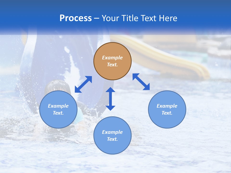 The Child Goes Down The Slide Into The Pool PowerPoint Template