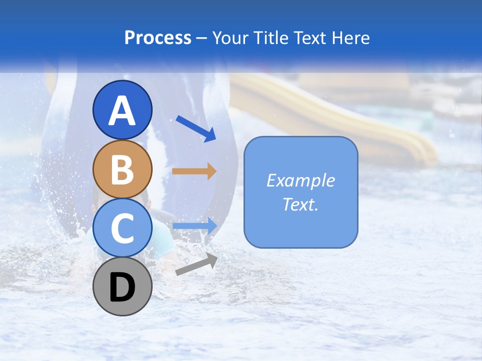 The Child Goes Down The Slide Into The Pool PowerPoint Template