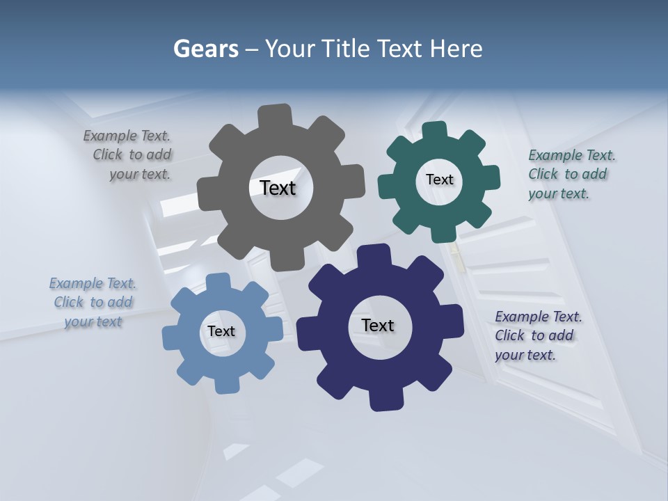 Corridor With Doors PowerPoint Template