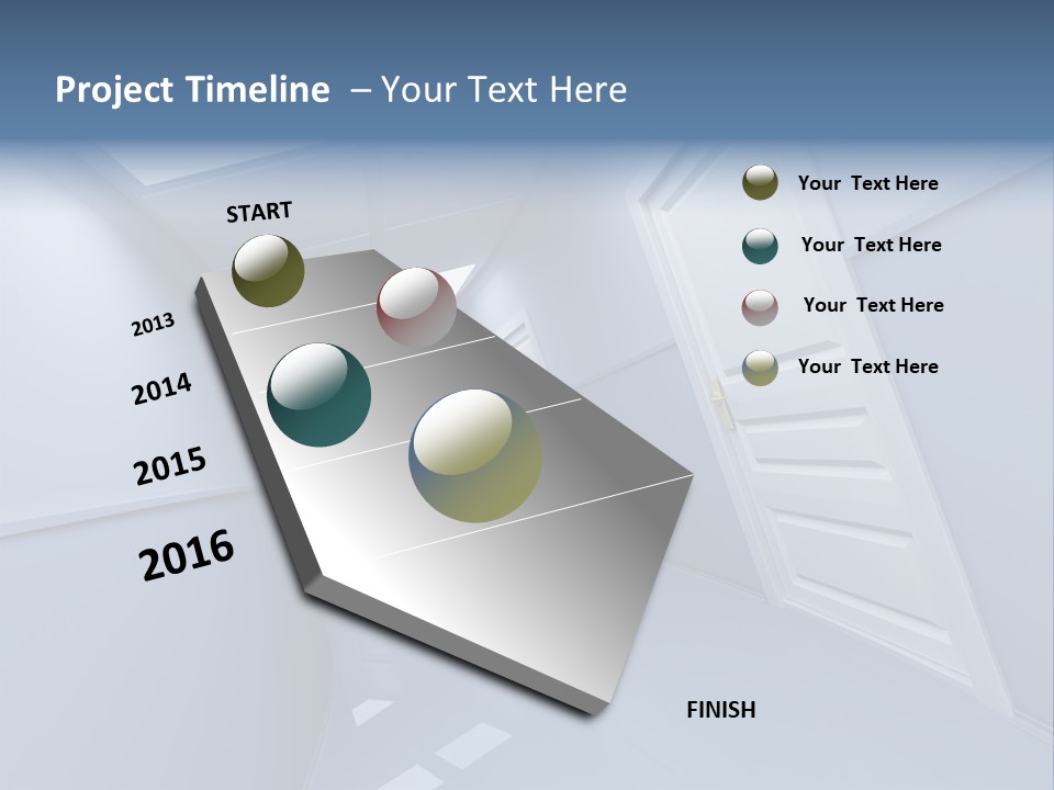 Corridor With Doors PowerPoint Template
