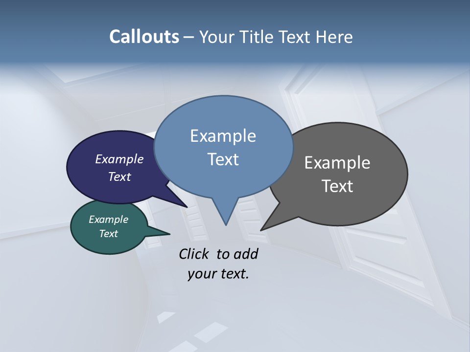 Corridor With Doors PowerPoint Template