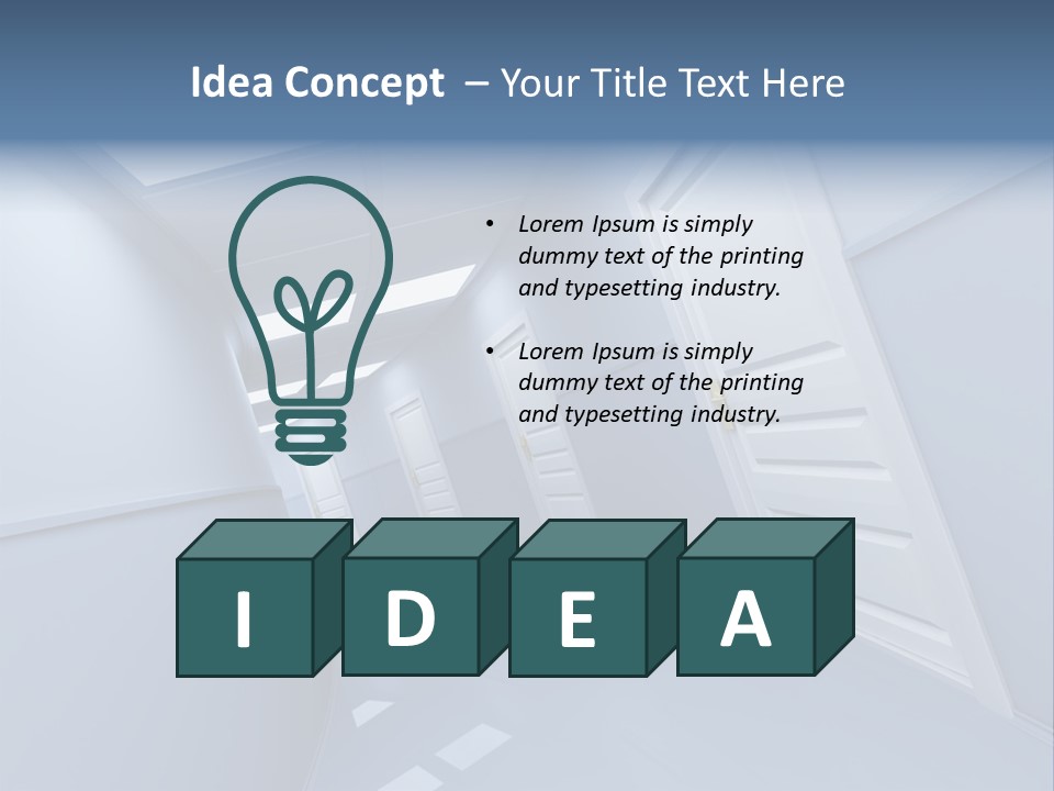 Corridor With Doors PowerPoint Template