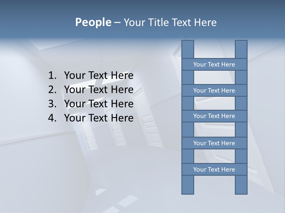 Corridor With Doors PowerPoint Template