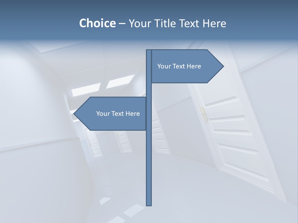 Corridor With Doors PowerPoint Template
