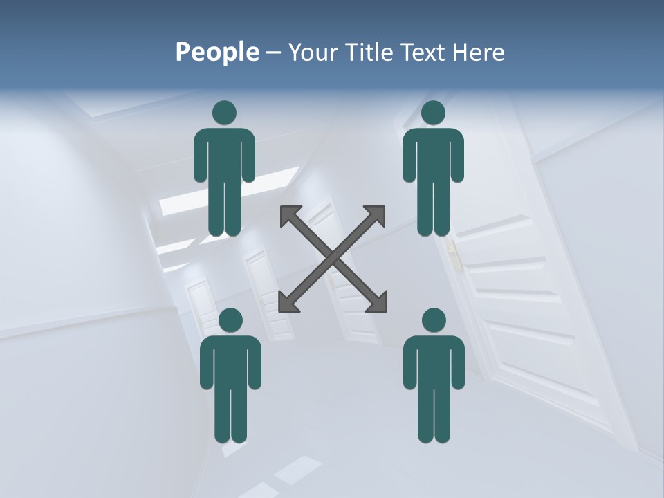 Corridor With Doors PowerPoint Template