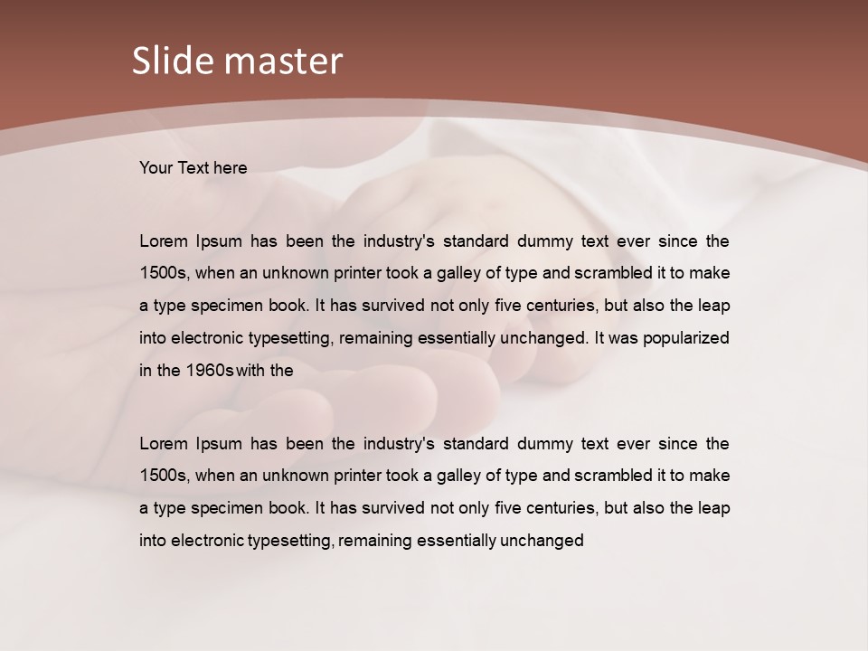 Baby Holding Dad's Finger PowerPoint Template