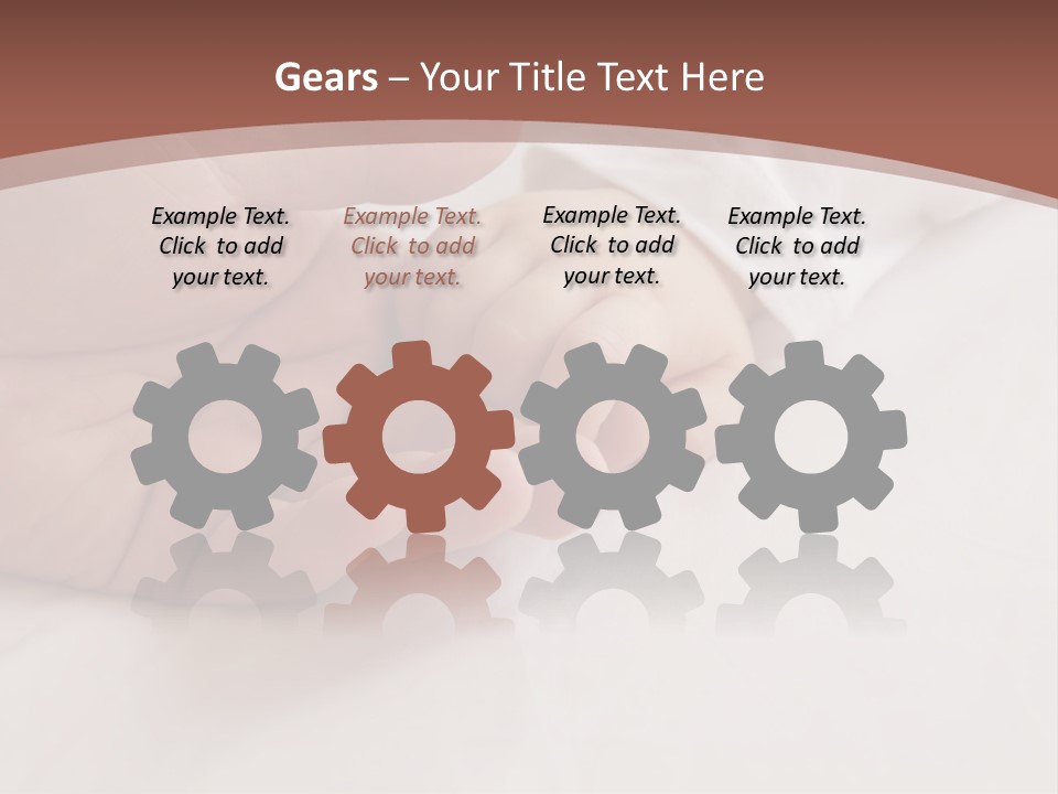 Baby Holding Dad's Finger PowerPoint Template