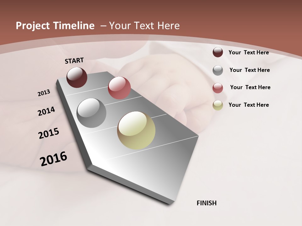Baby Holding Dad's Finger PowerPoint Template