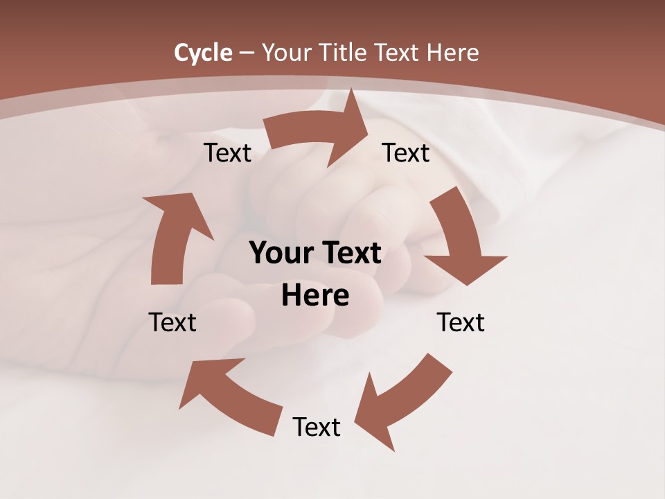 Baby Holding Dad's Finger PowerPoint Template